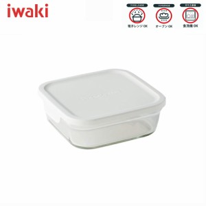 イワキ iwaki パック＆レンジ BOX小 ホワイト /耐熱ガラス食器 保存容器 電子レンジ対応 オーブン対応 食洗機対応 パックアンドレンジ 白
