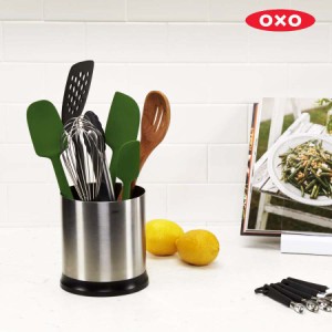 OXO オクソー 回転式ステンレスツールホルダー /お玉立て 菜箸立て ヘラ立て トング立て ツールスタンド 調理小道具立て ツール立て カト