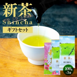 ＜６月末まで＞新茶 2024 新茶ギフトセット 初日 三日 五日 300g 100g×3袋 茶葉 みずたま農園製茶場 お茶 緑茶 一番茶 国産 静岡 静岡茶