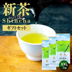 【新茶でお届け】 新茶 2024 初日摘み ギフトセット 300g 100g×3袋みずたま農園製茶場 お茶 緑茶 一番茶 国産 静岡 静岡茶 牧之原 牧之