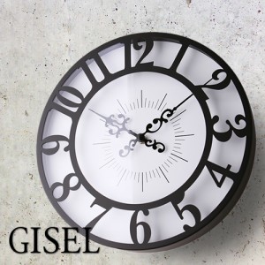 ［ 掛け時計 Gisel ジゼル ］壁掛け時計 アンティーク おしゃれ 時計 掛け時計 壁掛け 見やすい モノトーン レトロ シンプル ビンテージ 