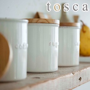 ［ tosca / トスカ 陶器キャニスター ］キャニスター シュガー ソルト コーヒー 砂糖 塩 珈琲 紅茶 陶器 保存容器 キッチン雑貨 木蓋 ナ