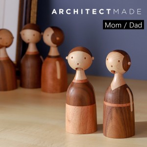 ［ ARCHITECTMADE Kin-Mom / Dad ］アーキテクトメイド 木製 おしゃれ 北欧 ナチュラル 人形 グッズ 雑貨 おもちゃ オブジェ 小物 置物 