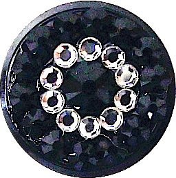 【スワロフスキー】クリスタルリング ホームボタン Swarovski Crystal Ring Home Button ジェットブラックxクリスタル Jet×Crystal【iPh