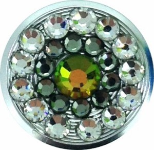 【スワロフスキー】Swarovski Crystal Ring Home Button (Vitrail Medium × Black Diamond × Crystal)【iPhone/iPad用ホームボタン】