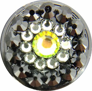 【スワロフスキー】Swarovski Crystal Ring Home Button (Vitrail Medium × Black Diamond × Jet)【iPhone/iPad用ホームボタン】