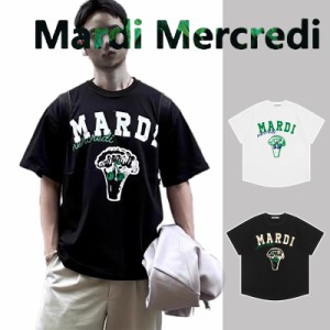 MARDI MERCREDI マルディ メクルデ Tシャツ レディース 花柄 おしゃれ トップス 半袖 丸ネック ロゴＴシャツ コットン カジュアル 可愛