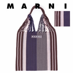 マルニフラワーカフェ ハンモックバッグ ストライプ ブルー MARNI FLOWER CAFE トートバッグ マルニマーケット Marni Market