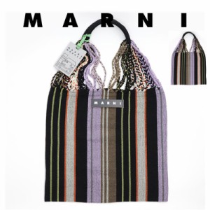 マルニフラワーカフェ ハンモックバッグ ストライプ パープル MARNI FLOWER CAFE トートバッグ マルニマーケット Marni Market