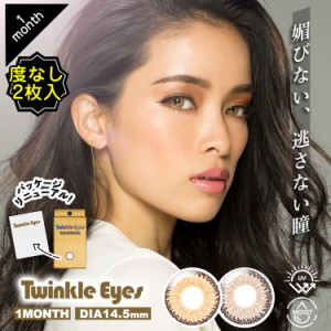 カラコン マンスリー 度なし トゥインクルアイズマンスリー Twinkle Eyes 尾崎紗代子 1箱2枚入り 直径14.5mm BC8.7 UVカット うるおいモ