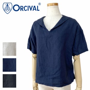 Orcival オーシバル リネンクロス セーラー プルオーバー レディース OR-B0261 YLM