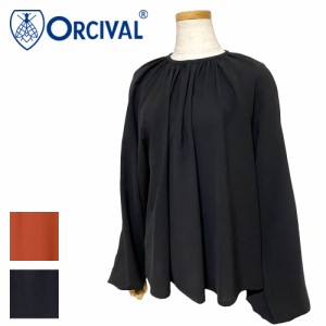 Orcival 【オーチバル】 クルーネック パフブラウス Ladys【OR-B0189 KYN】