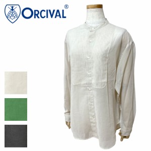 Orcival オーシバル シアーコットン バンドカラーシャツ レディース OR-B0270 VOM
