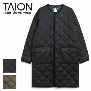 TAION【タイオン】パイピングクルーネック ロングダウンコート Unisex【1042CI-LONG】