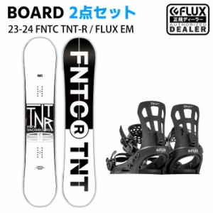 [スノーボード2点セット] 23-24 FNTC TNT-R WHITE/BLACK + FLUX EM(BLACK) スノボ セット メンズ レディース