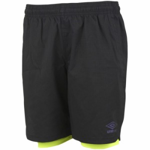 UMBRO アンブロ 冷パンツ(インナー付) UUUTJD90 BLK サッカー ハーフパンツ