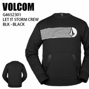 VOLCOM ボルコム ウェア LET IT STORM CREW 22-23 BLK メンズ レディース 撥水 スウェット スノーボード ライトウエア