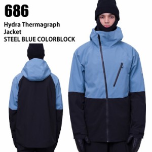 686 シックスエイトシックス ウェア HYDRA THERMAGRAPH JKT 23-24 STEEL BLUE CLBK メンズ ジャケット スノーボード ロクハチ