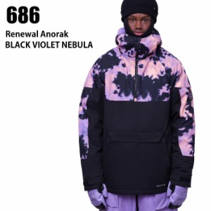 686 シックスエイトシックス ウェア RENEWAL INS ANORAK 23-24 BLACK VIOLET NEBULA  メンズ ジャケット スノーボード ロクハチ