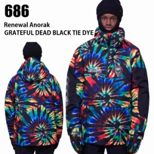 686 シックスエイトシックス ウェア RENEWAL INS ANORAK 23-24 GRATEFUL DEAD BLK TIE DYE メンズ ジャケット スノーボード ロクハチ