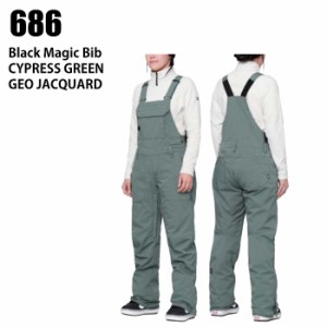 686 シックスエイトシックス ウェア BLACK MAGIC INS BIB 23-24 CYPRESS GREEN GEO レディース パンツ スノーボード ロクハチ