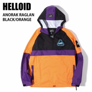 HELLOID ヘルロイド ウェア 22HEL-08 ANORAK RAGLAN 22-23 BLACK/ORANGE メンズ ジャケット スノーボード ライトウエア プルオーバー