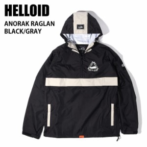 HELLOID ヘルロイド ウェア 22HEL-08 ANORAK RAGLAN 22-23 BLACK/GRAY メンズ ジャケット スノーボード ライトウエア プルオーバー