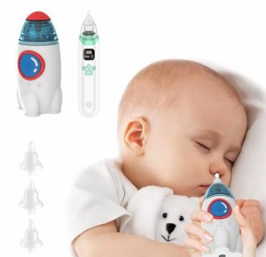 赤ちゃん 鼻水吸引器 電動 鼻吸い器 ベビー用品 小型 軽量 強弱3段階の吸引力 ハンディタイプ