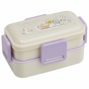 弁当箱 大人 子供 二段 仕切り 食洗機 レンジ 対応 小学生 600ml かわいい スケーター PFLW4AG 抗菌【レディース 4点ロック お弁当箱 ド