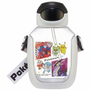 ワンプッシュ ストロー 水筒 530ml プラスチック キッズ 子供 透明 クリア スケーター PDSH6DX ポケットモンスター ポケモン 23N ピカチ