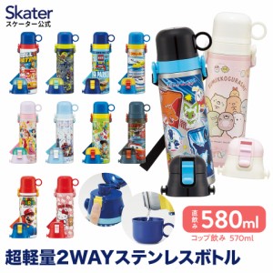 水筒 キッズ 直飲み ワンタッチ ステンレス 保冷 軽い 580ml キャラクター 子供 skater スケーター SKDC6 ポケモン パウパトロール すみ