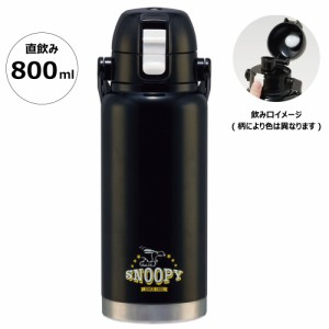 ハンドル付き 直飲み 水筒 800ml 保冷専用 持ち手 ダイレクト ステンレス skater スケーター STD8H スヌーピー snoopy ピーナッツ 女性 