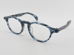 【送料無料】[tsetse] ツェツェ Boston-9-47 メガネフレーム ブルー ボストン 度付き対応可 青 デミ調 ケース付き 柄入り 新品  眼鏡 レ