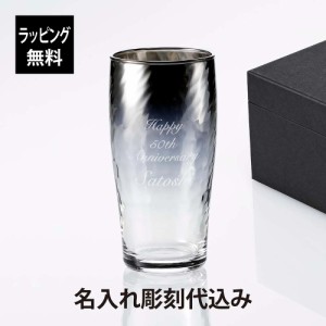 【ラッピング無料】【名入れ代込み】PROGRESS プログレス Ripple Silver ビアグラス 360ml 名入れ 彫刻 刻印 名入れギフト プレゼント 記