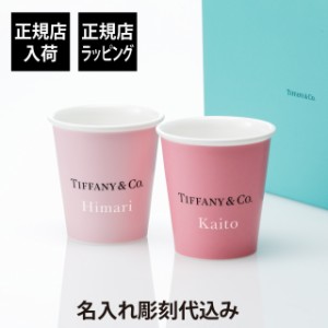 【正規店入荷】【名入れ代込】Tiffany エブリデイオブジェクト ティファニー コーヒーカップ ボーンチャイナ 2個セット ピンク 名入れ 名