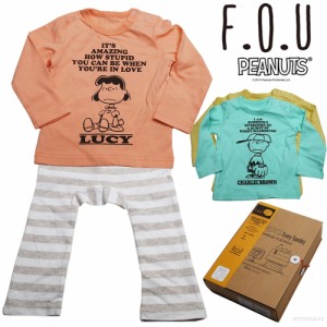 パジャマ キッズ F.O.U エフ・オー・ユー スヌーピー 長袖Tシャツ&ショーツ ９分丈PN TEE&SHORTS SET 80-90cm