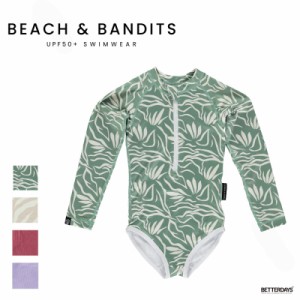 水着 女の子 男の子 スイムウェア ビーチバンディッツ リブ 長袖 Beach&Bandits HELLO TROPICAL CREAMY KELP RIBBED 