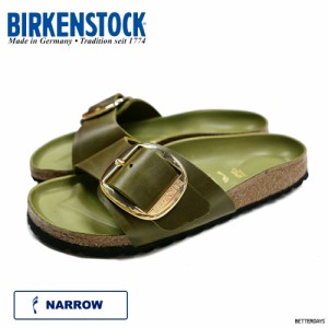 サンダル レディース ビルケンシュトック ナロー マドリッド ビッグバックル レザー BIRKENSTOCK Madrid Big Buckle LEOI Olive HEX 22.5