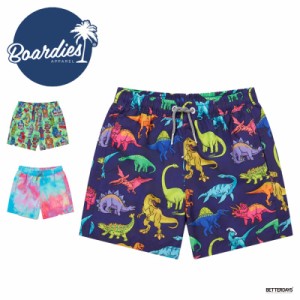 水着  短パン 男の子 キッズ ベビー Boardies ボーディーズ KIDS VIBRANT DINO ROBOTS TIE DYE  子供 幼稚園 小学生 総柄 恐竜 ロボット 