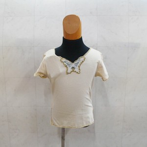 【アウトレット／70%OFF】Tシャツ 女の子 RONI ロニィ RJ ビーズ刺繍バタフライレース 100cm