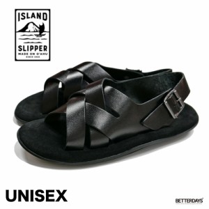 ストラップサンダル メンズ アイランドスリッパ LEATHER 編み込み バックストラップ STRAP 23-29cm 【国内正規品】 ISLAND SLIPPER