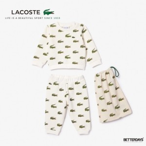 パジャマ ワニロゴ 総柄 JUNIOR スウェットパジャマ  ギフト ラコステ BABY LACOSTE 【国内正規品】4j1177