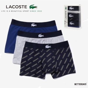 下着 メンズ ラコステ ボクサートランクス3Pセット メンズ マルチデザイン3パックトランクショーツ アンダーウェア LACOSTE 【国内正規品