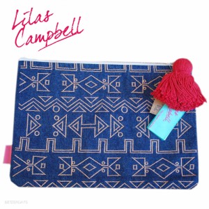 【アウトレット】クラッチバッグ ポーチ レディース LILAS CAMPBELL リラキャンベル ポーチ クラッチとしても lp embroidery triangle po