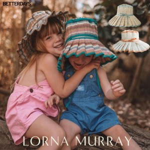 帽子 キッズ 大人 レディース ローナマーレイ Lorna murry ハット ストローハット つば広 プリーツ ハンドメイド 手作り サスティナブル 