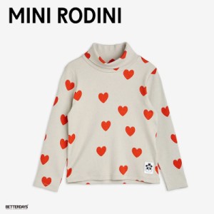 タートルネック キッズ ミニロディーニ ハート ハイネック HEARTS LONG SLEEVE TURTLENECK 92-104cm 【国内正規品】 mini rodini