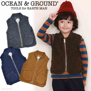 ベスト キッズ OCEAN&GROUND オーシャンアンドグラウンド BOA ZIP VEST ボアジップアップベスト 通園 通学 秋冬 かわいい おしゃれ 80-16