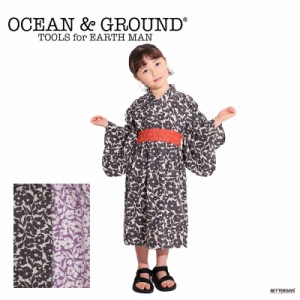 浴衣ワンピース キッズ オーシャンアンドグラウンド ガールズ 女の子 OCEAN&GROUND ウエストキリカエ 90-140cm 