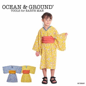 浴衣ワンピース キッズ オーシャンアンドグラウンド ガールズ 女の子 OCEAN&GROUND デニムレイヤーカラー 90-140cm 