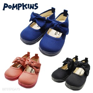 ストラップシューズ 女の子 ポプキンズ リニューアル リボンベルト ワンストラップ シューズ POMPKINS 13cm-21cm/キッズ ジュニア 日本製